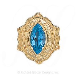 GS391 BT - 14 Karat Gold Blue Topaz Slide 